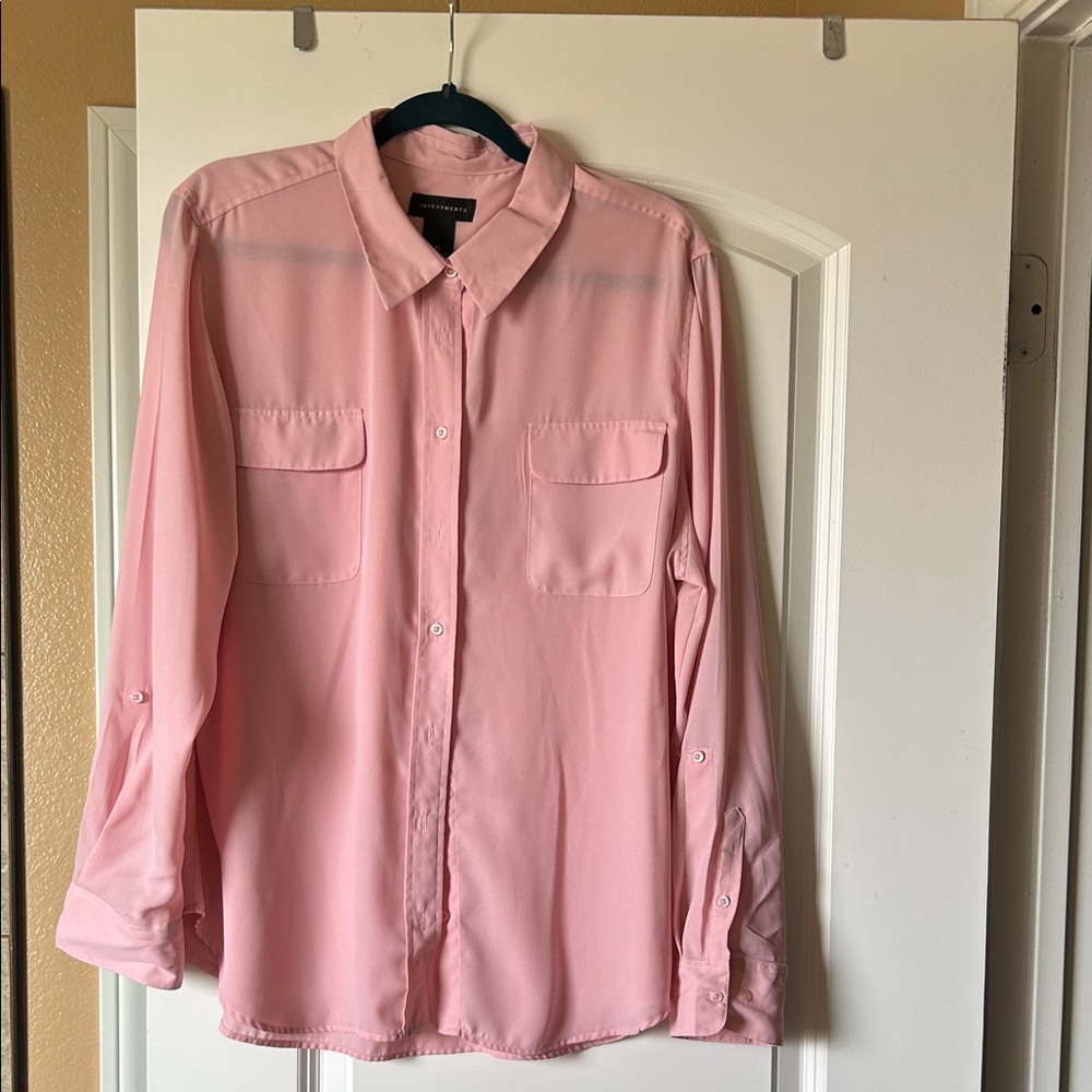Investments Pink Button Down Shirt